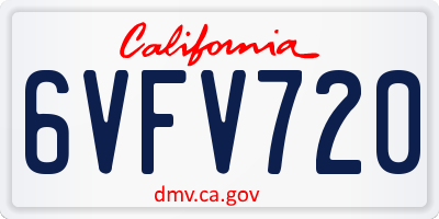 CA license plate 6VFV720