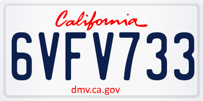 CA license plate 6VFV733