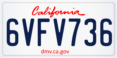 CA license plate 6VFV736