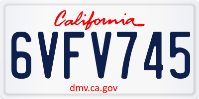CA license plate 6VFV745