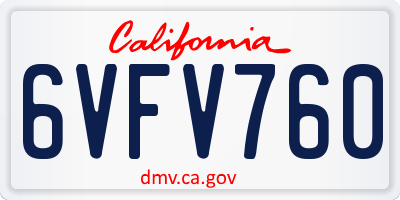 CA license plate 6VFV760