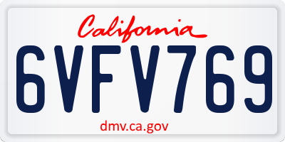 CA license plate 6VFV769