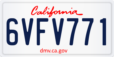 CA license plate 6VFV771