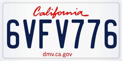 CA license plate 6VFV776