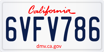 CA license plate 6VFV786