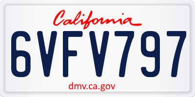 CA license plate 6VFV797
