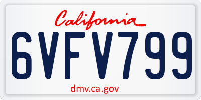 CA license plate 6VFV799