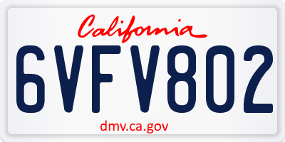 CA license plate 6VFV802