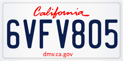 CA license plate 6VFV805