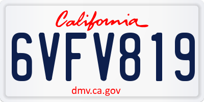 CA license plate 6VFV819