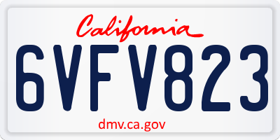 CA license plate 6VFV823