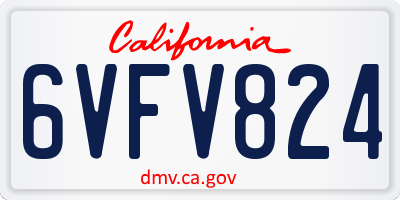 CA license plate 6VFV824