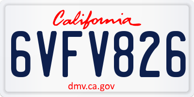 CA license plate 6VFV826