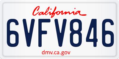 CA license plate 6VFV846