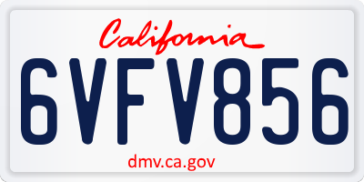 CA license plate 6VFV856