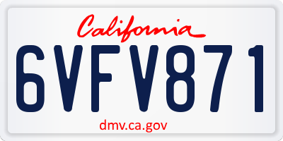 CA license plate 6VFV871