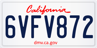 CA license plate 6VFV872