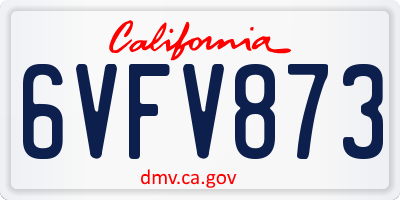 CA license plate 6VFV873