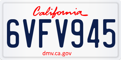 CA license plate 6VFV945