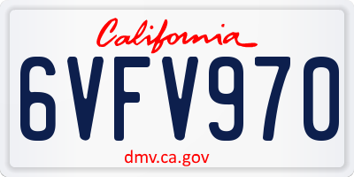 CA license plate 6VFV970