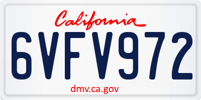 CA license plate 6VFV972