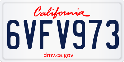 CA license plate 6VFV973