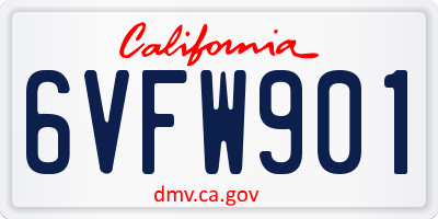 CA license plate 6VFW901