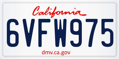 CA license plate 6VFW975