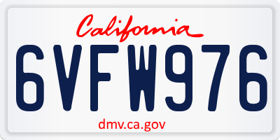 CA license plate 6VFW976