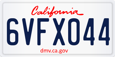 CA license plate 6VFX044