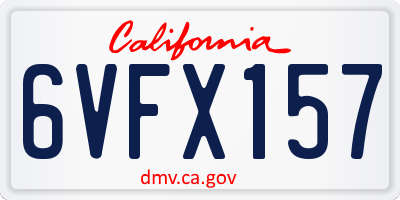 CA license plate 6VFX157