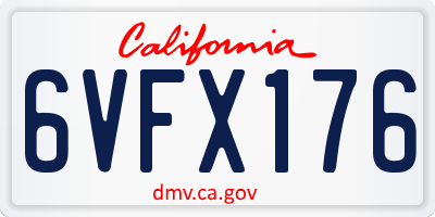 CA license plate 6VFX176