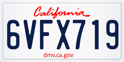 CA license plate 6VFX719