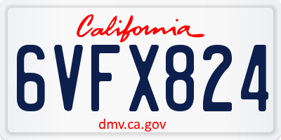 CA license plate 6VFX824