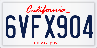 CA license plate 6VFX904