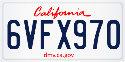 CA license plate 6VFX970