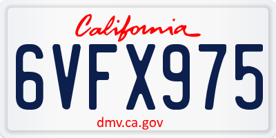 CA license plate 6VFX975
