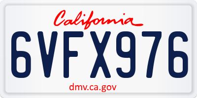 CA license plate 6VFX976