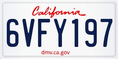 CA license plate 6VFY197
