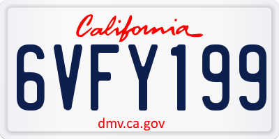 CA license plate 6VFY199