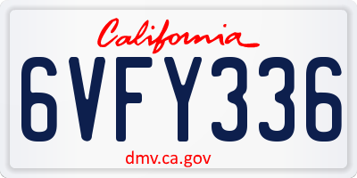 CA license plate 6VFY336