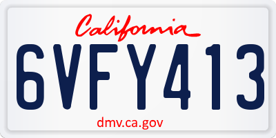 CA license plate 6VFY413