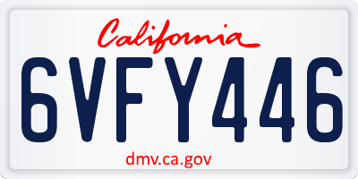 CA license plate 6VFY446