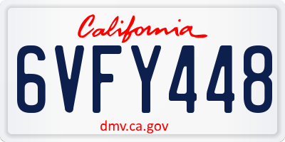 CA license plate 6VFY448