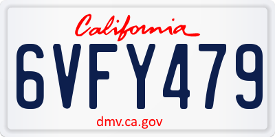 CA license plate 6VFY479