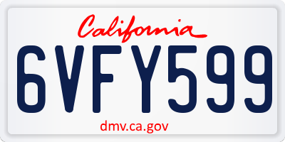 CA license plate 6VFY599