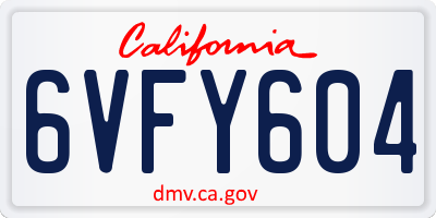 CA license plate 6VFY604