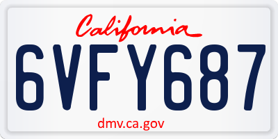 CA license plate 6VFY687