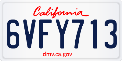 CA license plate 6VFY713