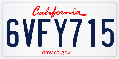 CA license plate 6VFY715